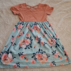 Orange Casual V-Neck Short Sleeve Sundress